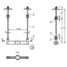 Подвески для вертикальных трубопроводов ПМВ-194 ГОСТ 16127-78